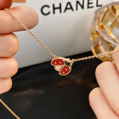 [Stellar Jewelry]LUCKY  CARNELIANS LADYBUG NECKLACE