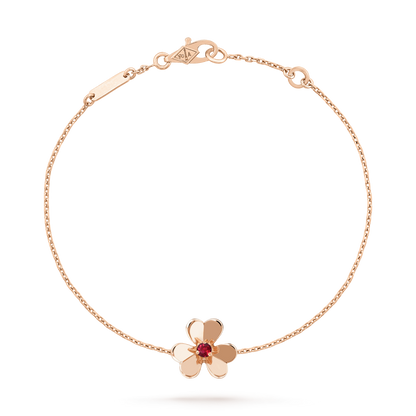 [Stellar Jewelry]FRIVOLE GOLD FLOWER PINK MALACHITE BRACELET