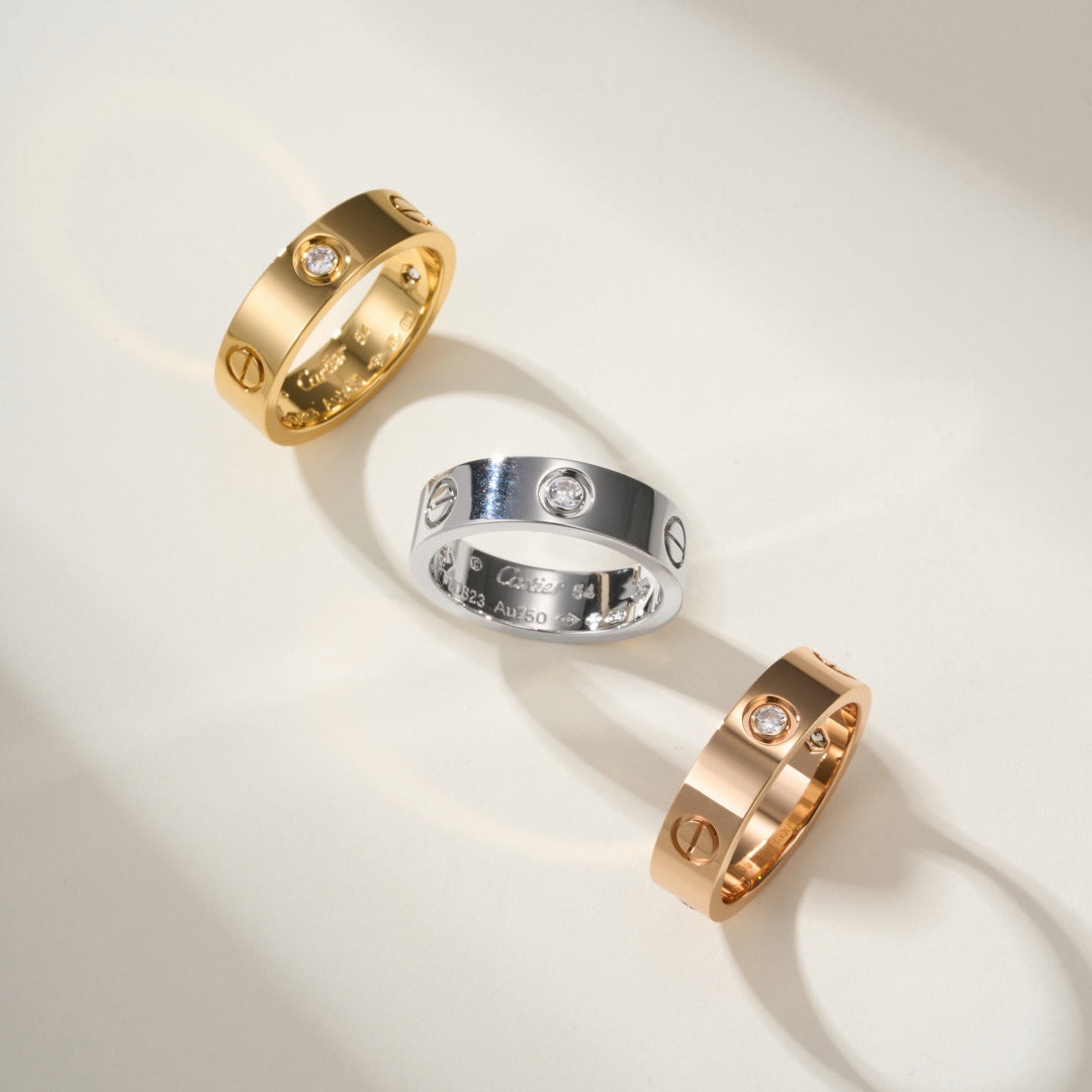 [Stellar Jewelry]LOVE 4MM 1 DIAMOND RING