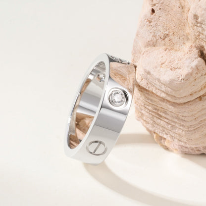 [Stellar Jewelry]LOVE 4MM 1 DIAMOND RING