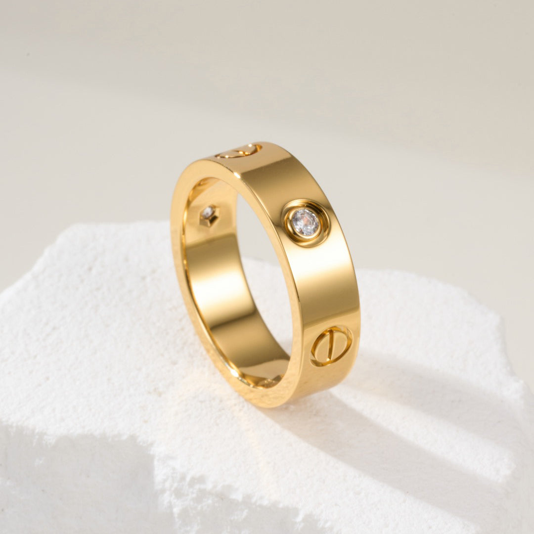 [Stellar Jewelry]LOVE 4MM 1 DIAMOND RING