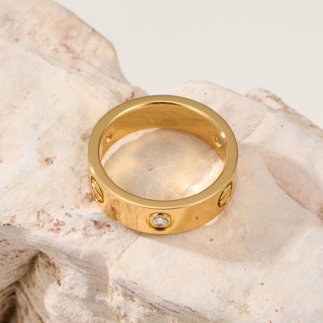 [Stellar Jewelry]LOVE 4MM 1 DIAMOND RING