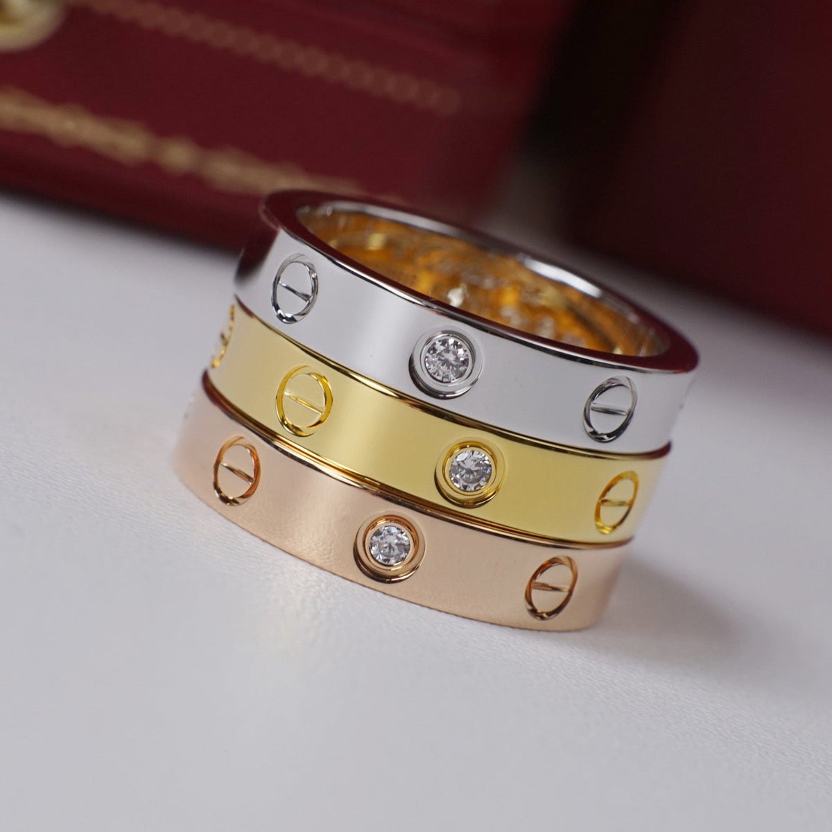[Stellar Jewelry]LOVE 4MM 1 DIAMOND RING