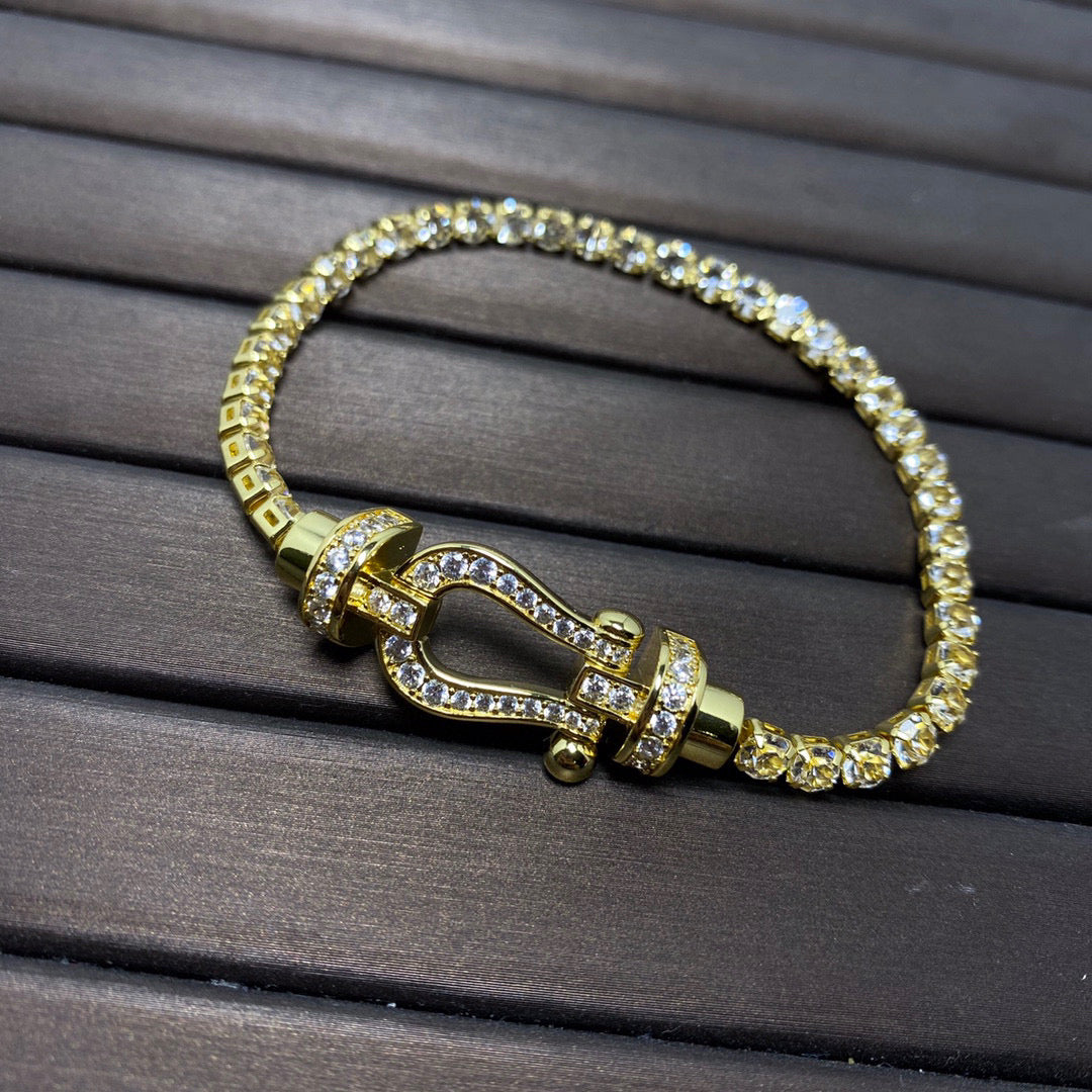 [Stellar Jewelry]FORCE  LARGE HORSESHOE FULL DIAMOND TENNIS BRACELET