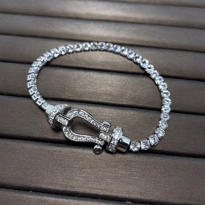 [Stellar Jewelry]FORCE  LARGE HORSESHOE FULL DIAMOND TENNIS BRACELET