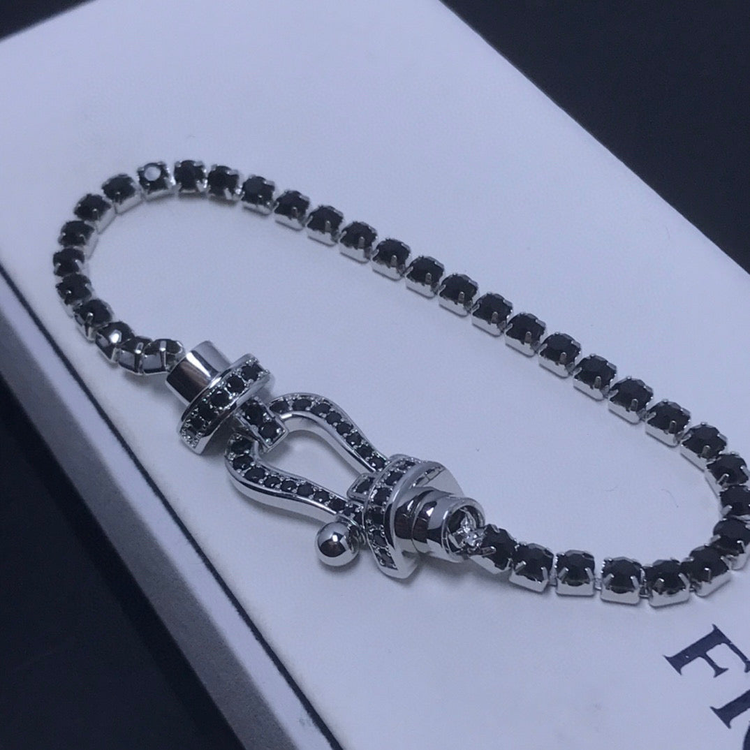 [Stellar Jewelry]FORCE  LARGE HORSESHOE FULL DIAMOND TENNIS BRACELET