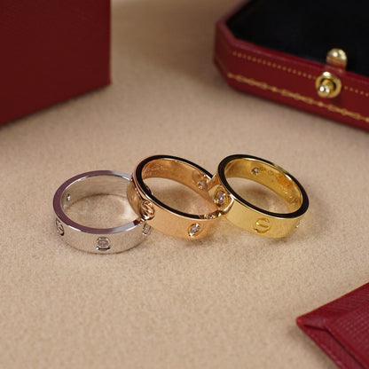 [Stellar Jewelry]LOVE 5.5MM 3 DIAMOND RING