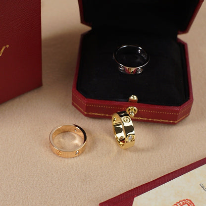 [Stellar Jewelry]LOVE 5.5MM 3 DIAMOND RING