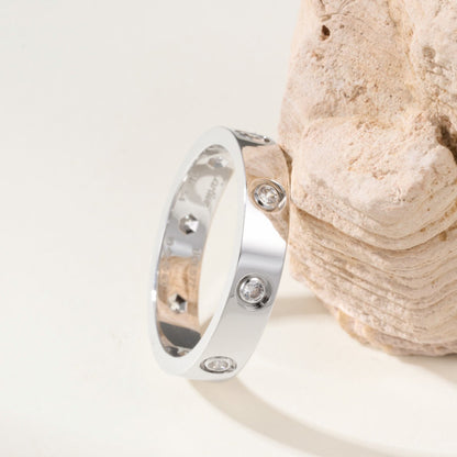 [Stellar Jewelry]LOVE 4MM 8 DIAMOND RING