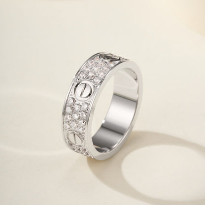 [Stellar Jewelry]LOVE RING 5.5MM DIAMONDS PAVED