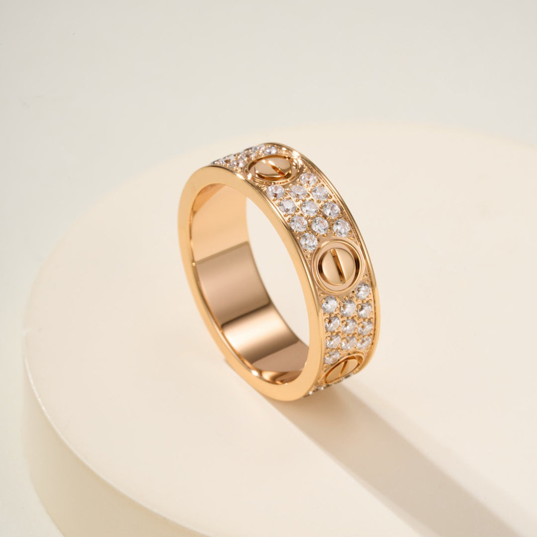 [Stellar Jewelry]LOVE RING 5.5MM DIAMONDS PAVED