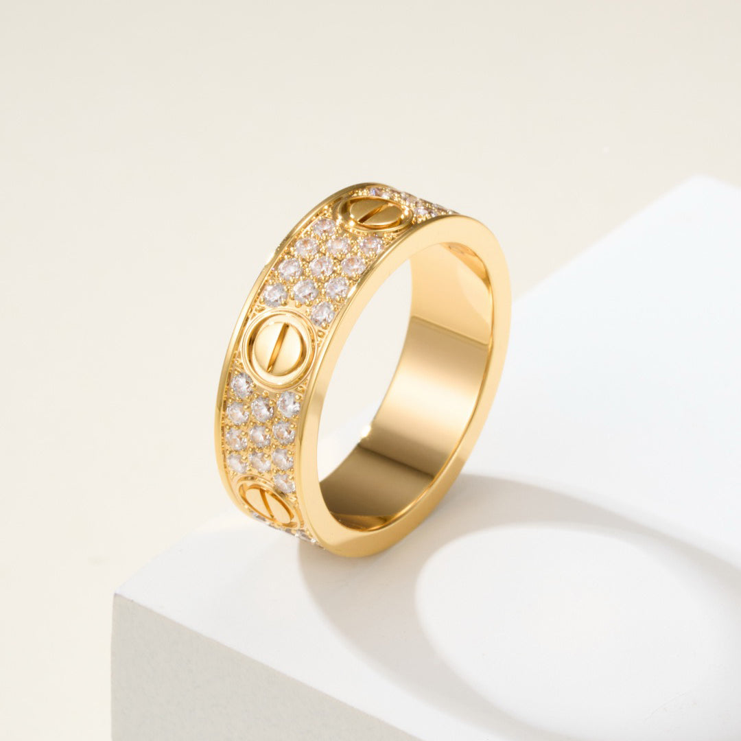 [Stellar Jewelry]LOVE RING 5.5MM DIAMONDS PAVED