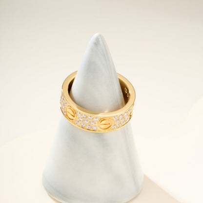 [Stellar Jewelry]LOVE RING 5.5MM DIAMONDS PAVED