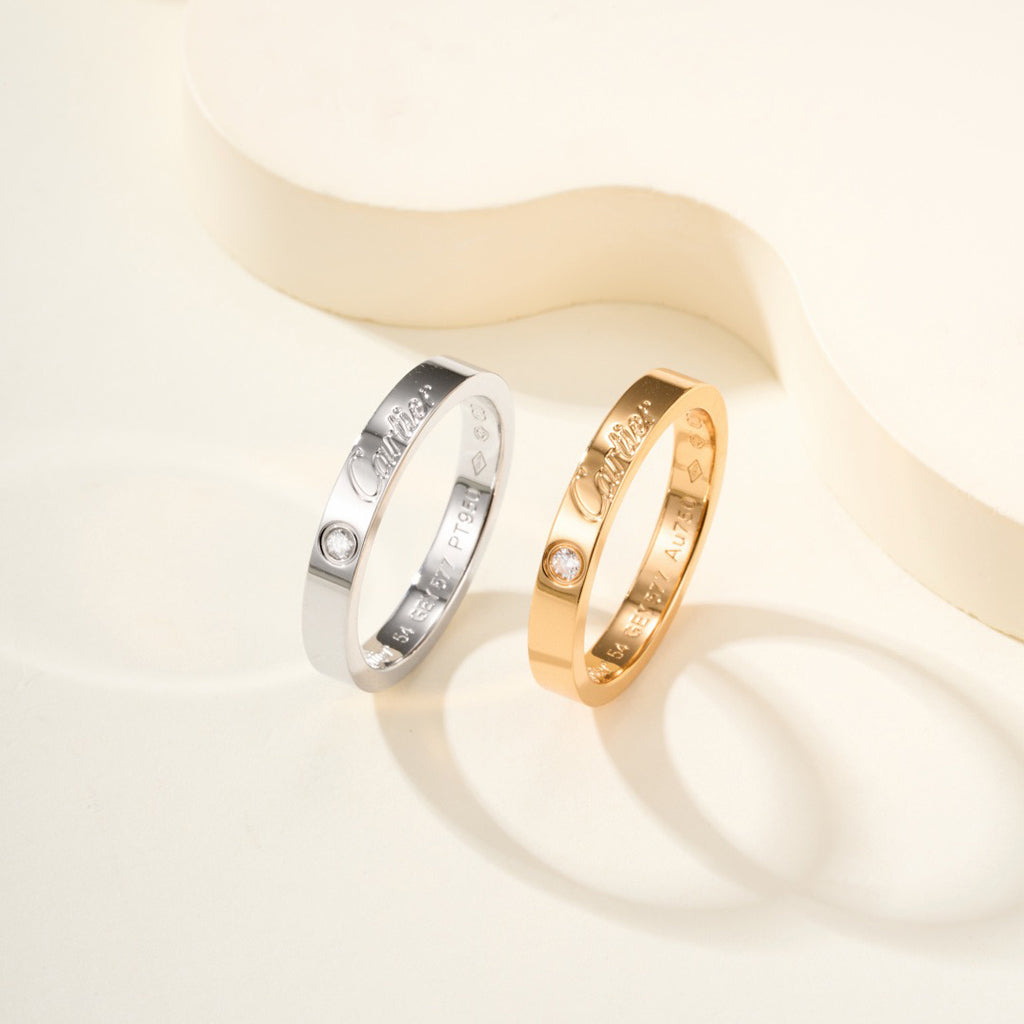[Stellar Jewelry]LOVE RING 4MM 1 DIAMOND