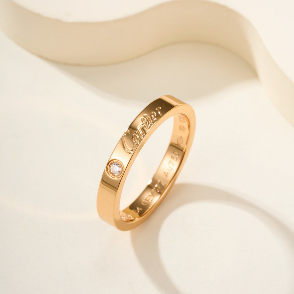 [Stellar Jewelry]LOVE RING 4MM 1 DIAMOND