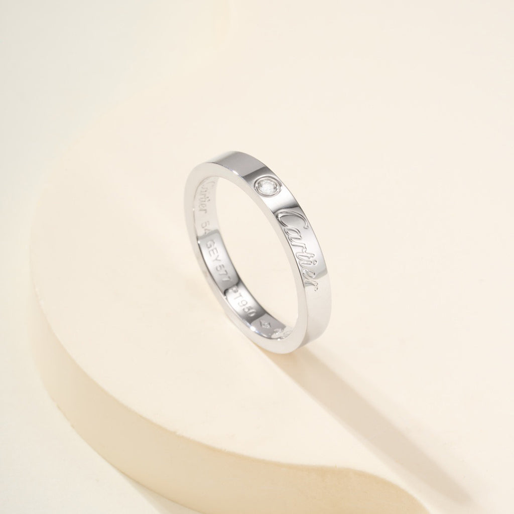 [Stellar Jewelry]LOVE RING 4MM 1 DIAMOND