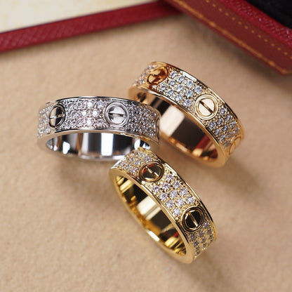 [Stellar Jewelry]LOVE RING 5.5MM DIAMONDS PAVED