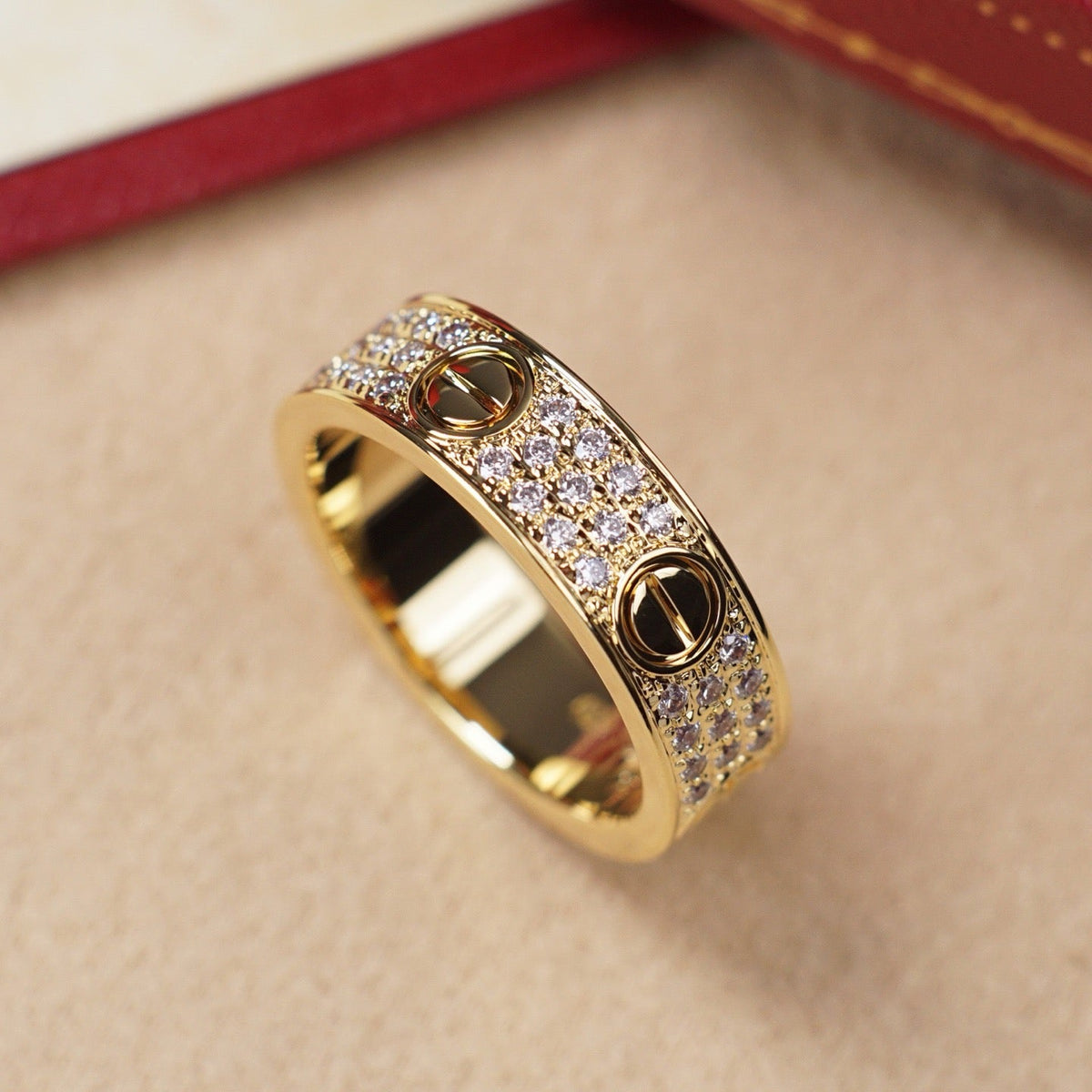 [Stellar Jewelry]LOVE RING 5.5MM DIAMONDS PAVED