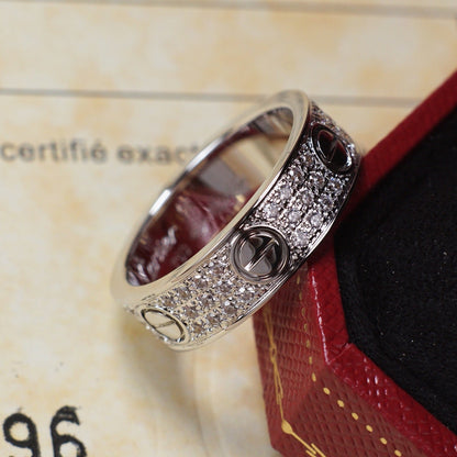 [Stellar Jewelry]LOVE RING 5.5MM DIAMONDS PAVED