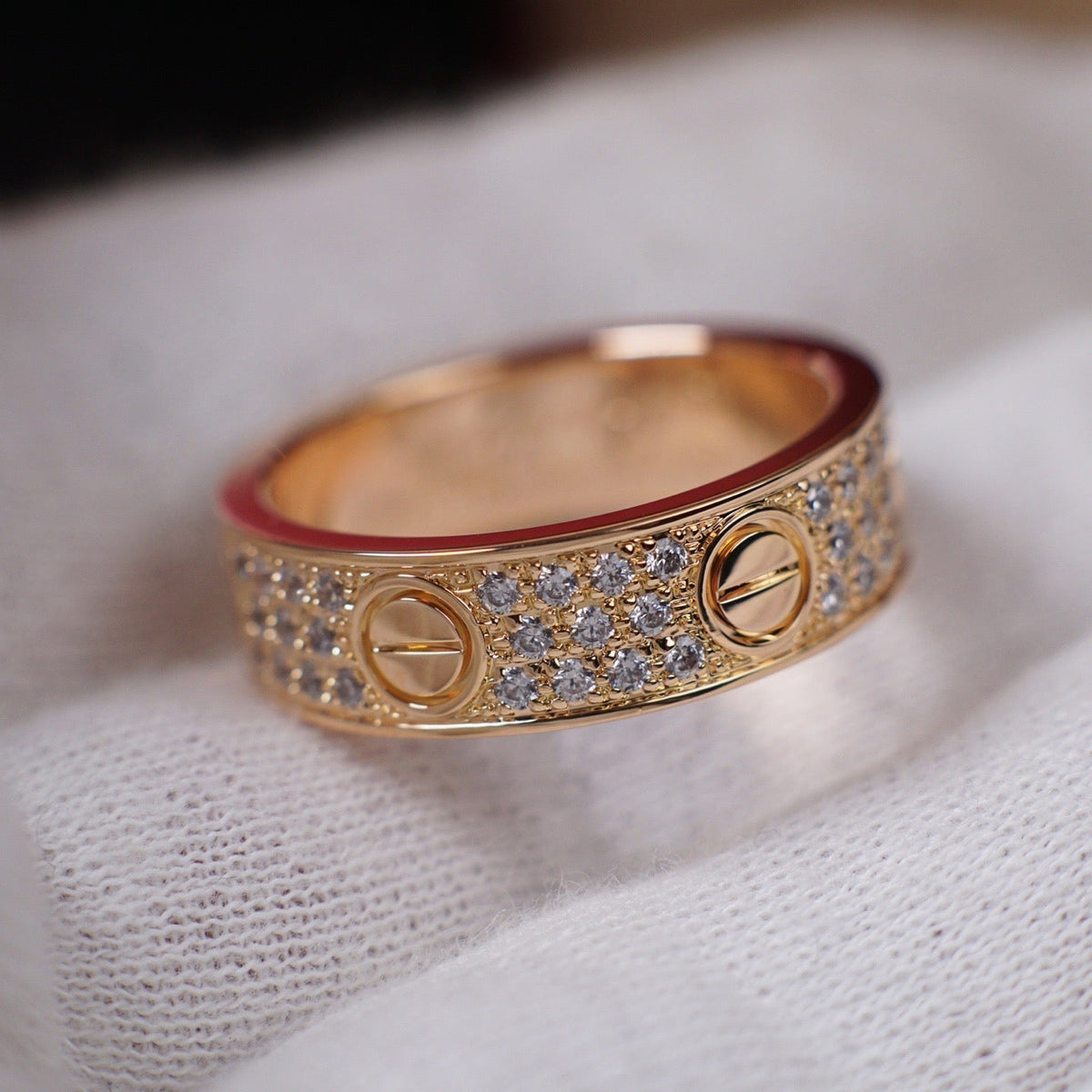 [Stellar Jewelry]LOVE RING 5.5MM DIAMONDS PAVED