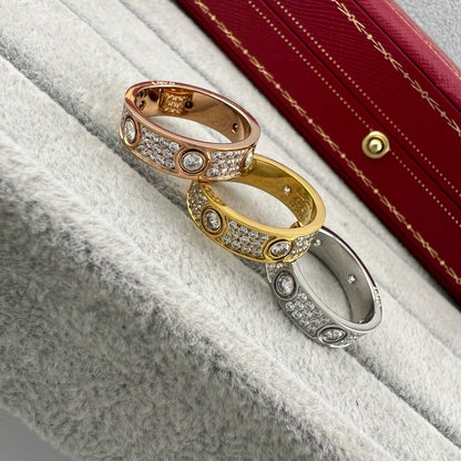 [Stellar Jewelry]LOVE 5.5MM FULL-PAVE 6-DIAMOND RING