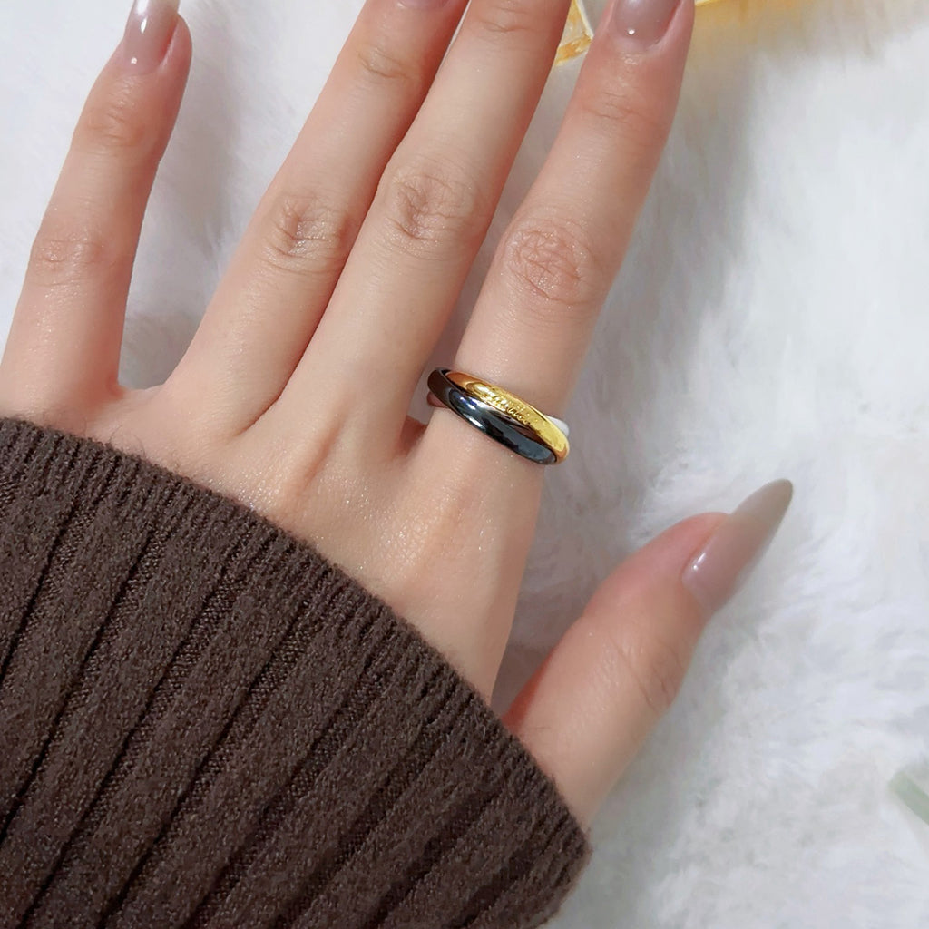 [Stellar Jewelry]TRINITY 3.2MM RING BLACK CERAMIC