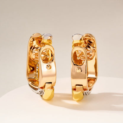 [Stellar Jewelry]TRINITY HALF DIAMOND  CUSHION EARRINGS