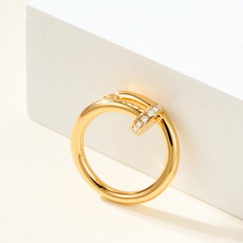 [Stellar Jewelry]JUSTE RING 2.6MM HALF DIAMOND