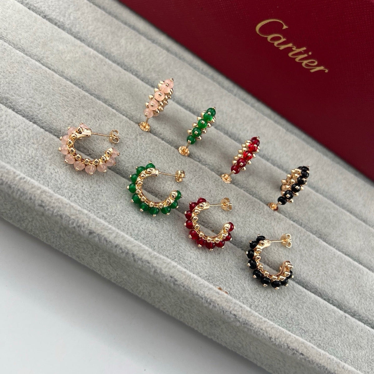 [Stellar Jewelry]CLASH 7.9MM AGATE CHALCEDONY EARRINGS