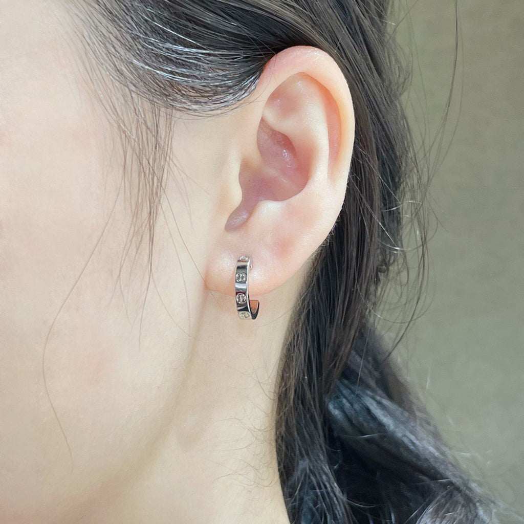 [Stellar Jewelry]LOVE EARRINGS 2.65 MM NO DIAMOND SMALL