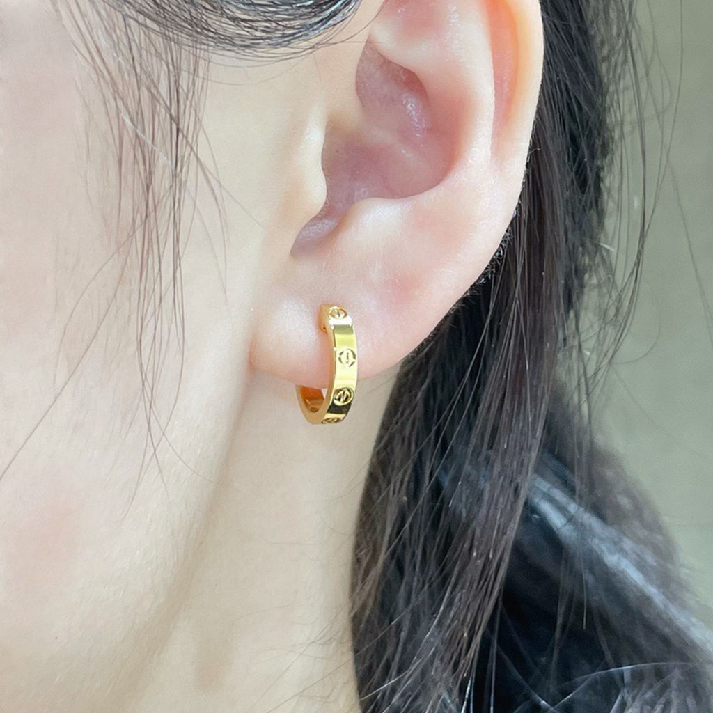 [Stellar Jewelry]LOVE EARRINGS 2.65 MM NO DIAMOND SMALL