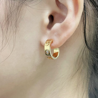 [Stellar Jewelry]LOVE EARRINGS 5.7MM 2 DIAMONDS