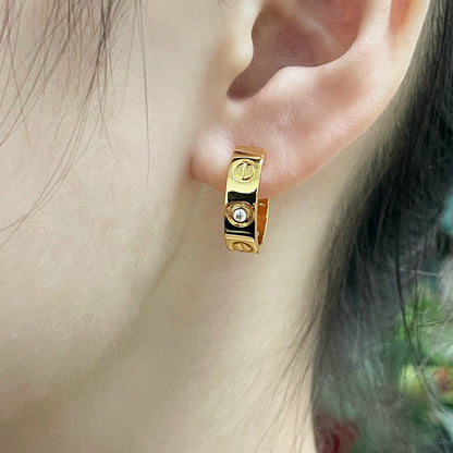 [Stellar Jewelry]LOVE EARRINGS 5.7MM 2 DIAMONDS