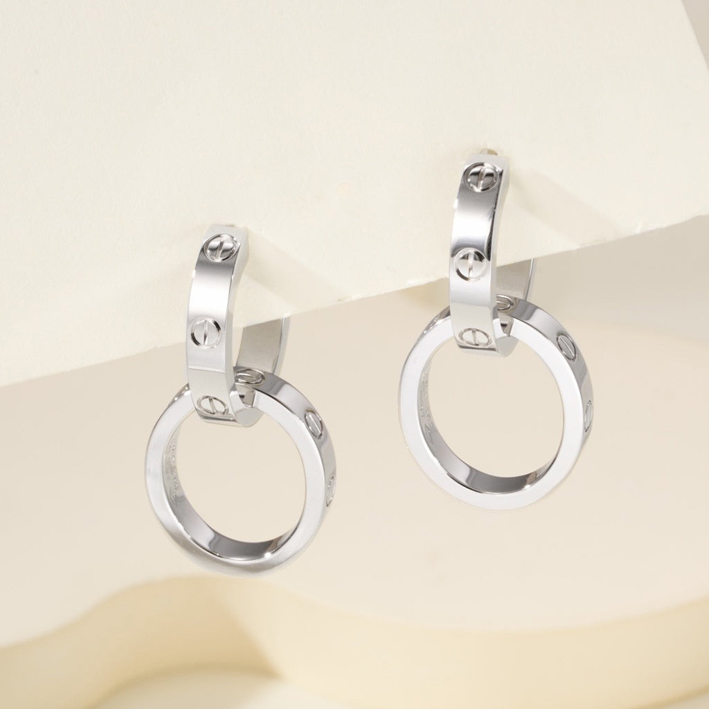 [Stellar Jewelry]LOVE 3.3MM DANGLE EARRINGS