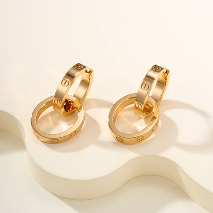 [Stellar Jewelry]LOVE 3.3MM DANGLE EARRINGS