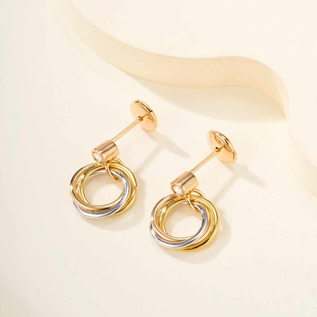 [Stellar Jewelry]TRINITY ON DIAMOND  EARRINGS
