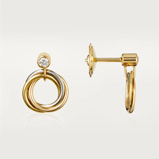 [Stellar Jewelry]TRINITY ON DIAMOND  EARRINGS