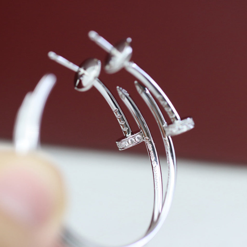 [Stellar Jewelry]JUSTE HALF DIAMOND LARGE EARRINGS