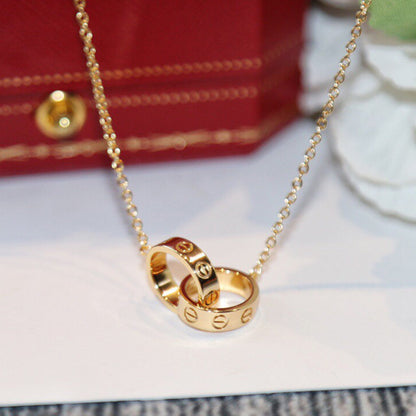 [Stellar Jewelry]LOVE DOUBLE RING NECKLACE