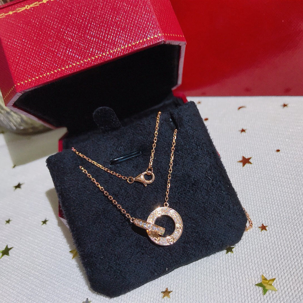 [Stellar Jewelry]LOVE  FULL DIAMOND PENDANT NECKLACE