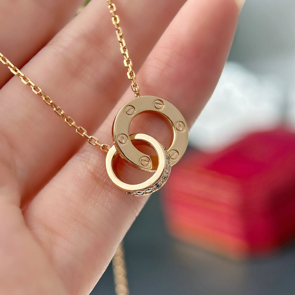[Stellar Jewelry]LOVE  FULL DIAMOND PENDANT NECKLACE