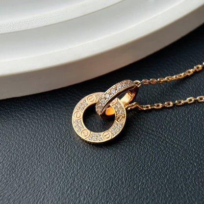 [Stellar Jewelry]LOVE  FULL DIAMOND PENDANT NECKLACE