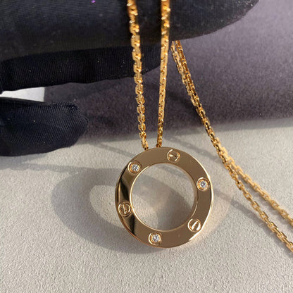 [Stellar Jewelry]LOVE NECKLACE 16MM 3 DIAMONDS