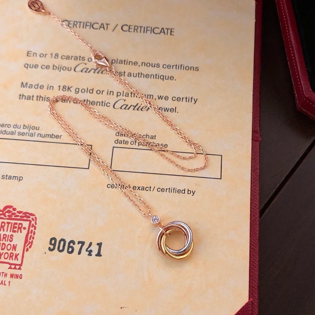 [Stellar Jewelry]TRINITY  NECKLACE 1 DIAMOND