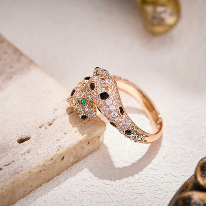 [Stellar Jewelry]PANTHERE DOUBLE HEADED FULL DIAMOND  RING