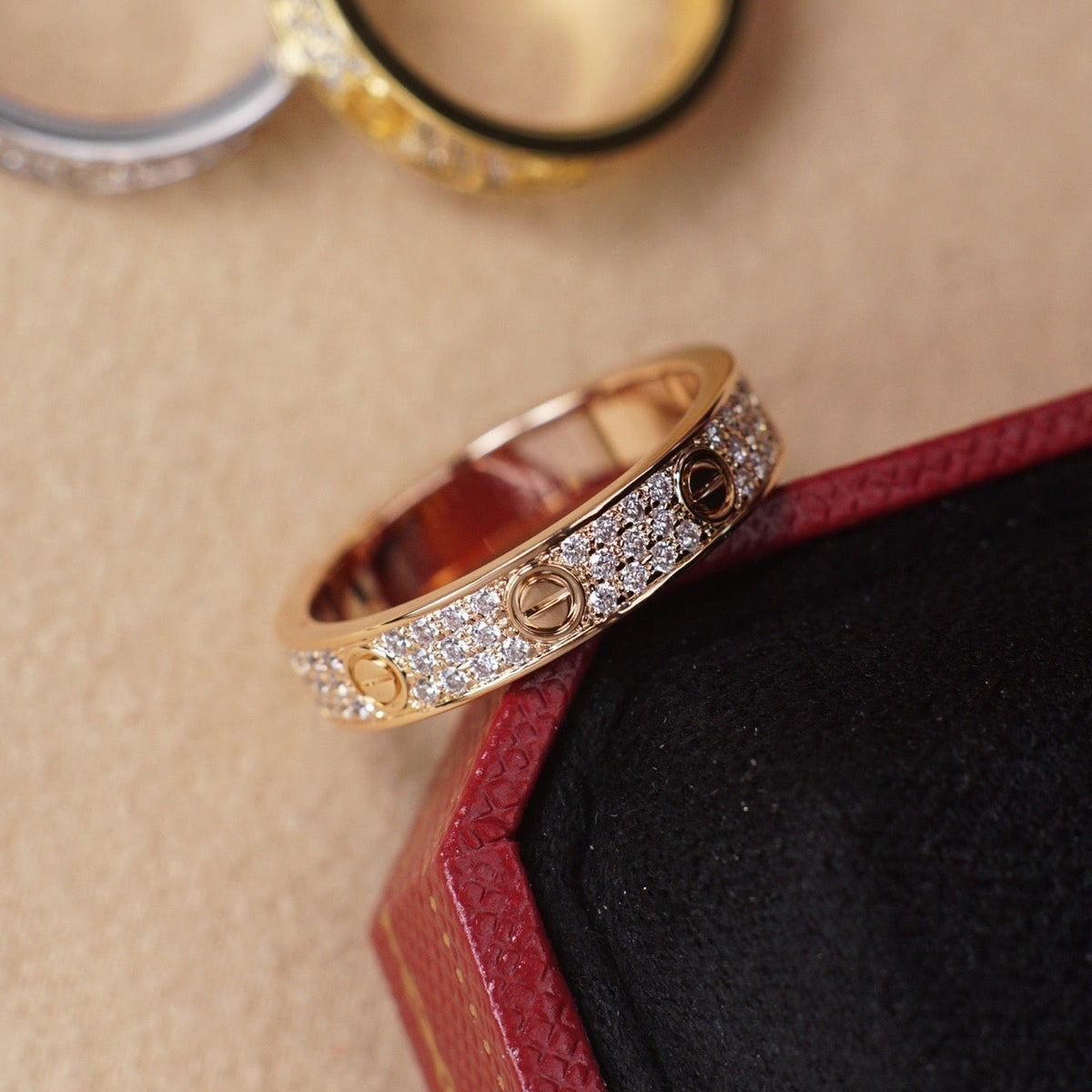[Stellar Jewelry]LOVE RING 4.0MM DIAMOND PAVED