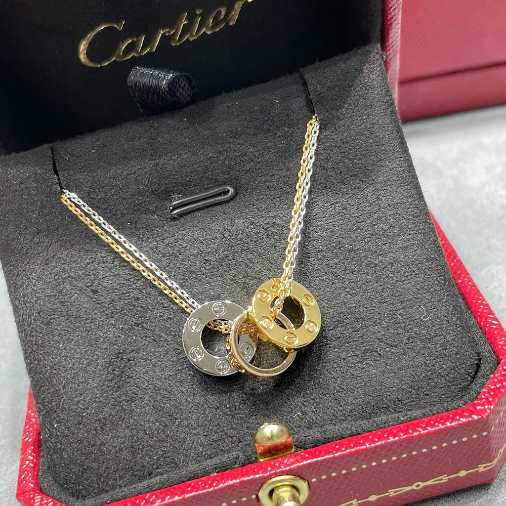 [Stellar Jewelry]LOVE 6 DIAMOND PENDANT NECKLACE