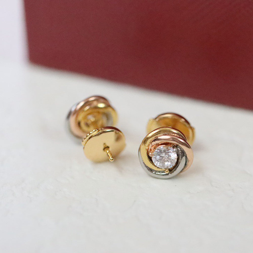 [Stellar Jewelry]TRINITY STUD DIAMOND EARRINGS