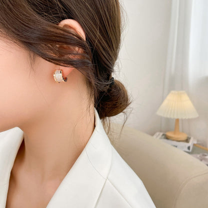 [Stellar Jewelry]ZERO 1 DIAMOND PAVED EARRINGS