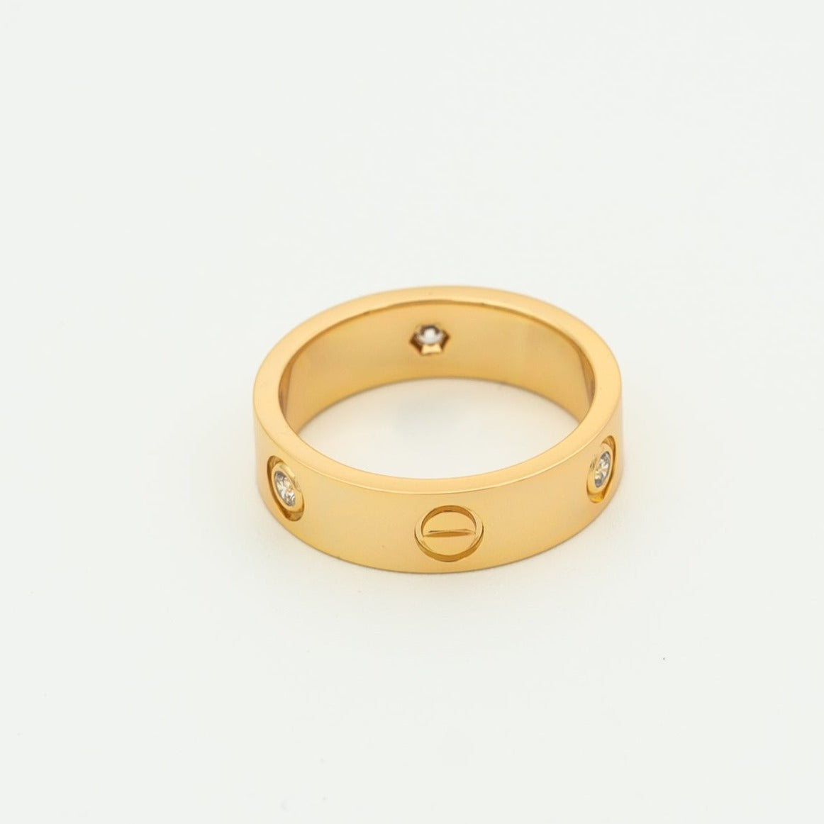 [Stellar Jewelry]LOVE RING 5.5MM 3 DIAMONDS PINK GOLD